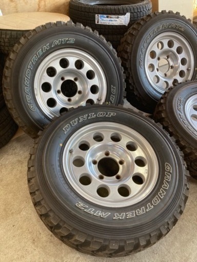 225/75R16 マッドタイヤ&ホイールセット　ジムニーJA11 JB23など　9.5分山イボ付