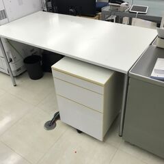 オフィスディスク（事務机）サイドワゴン付 幅140cm