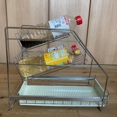 シンク下収納　調味料ラック　スライドラック　ベルメゾンの画像