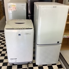 【リサイクルサービス八光】2014年製　一人暮らし用 4.5kg洗濯機・146L 2ドア冷蔵庫 セット