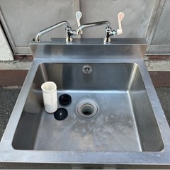 業務用 二口蛇口付き 1槽シンク 幅600×奥600×高