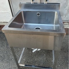 業務用 二口蛇口付き 1槽シンク 幅600×奥600×高