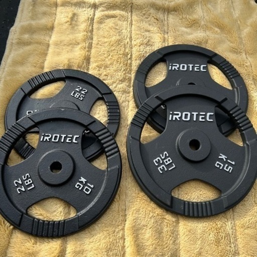 【取引中】C250バーベルプレート 15Kg×2 10kg×2計50Kg iROTEC アイロテック 穴径28mm 筋トレ スポーツ フィットネス、トレーニング
