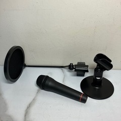 O2406-119 SONY エレクトレットコンデンサーマイク ECM-PCV80U ポップガード付き 卓上スタンドセット バラ売り不可の画像