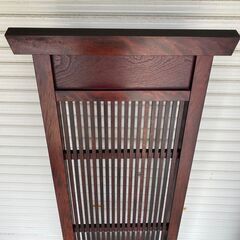 み*な様 美品　九州民芸家具 樺無垢材縦格子衝立 和家具/間仕切り/パーテーショ 糸島市内 送料無料】九州民芸家具 樺無垢材縦格子衝立 和家具