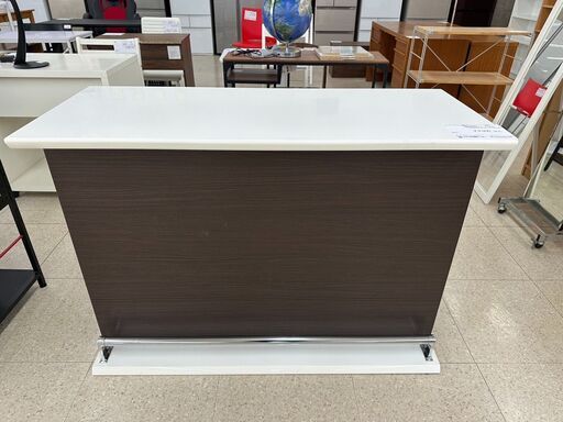 ★ジモティ割あり★  キッチンカウンター ダークブラウン H85.5×D50.5×W119.5 クリーニング済み TJ6255