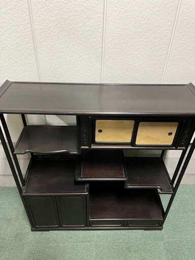 木製 茶箪笥 飾り棚 収納棚 昭和レトロ インテリア 幅107cm×奥行33cm×高さ107cm 