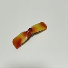 【新品未使用品】リボンバレッタ　べっ甲風①