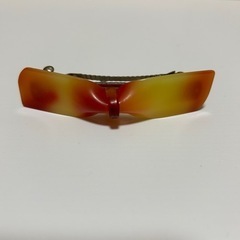 【新品未使用品】リボンバレッタ　べっ甲風①の画像