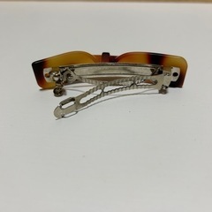 【新品未使用品】リボンバレッタ　べっ甲風③の画像