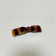 【新品未使用品】リボンバレッタ　べっ甲風　④