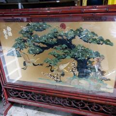 中国工芸品 天然石絵画 両面天然石絵画