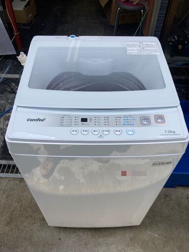 ☆中古￥12,800！comfee　7.0kg洗濯機　家電　CAC06W70U/EWW-JP型　2023年製　幅56㎝ｘ奥行56㎝ｘ高さ100㎝　【BF019】