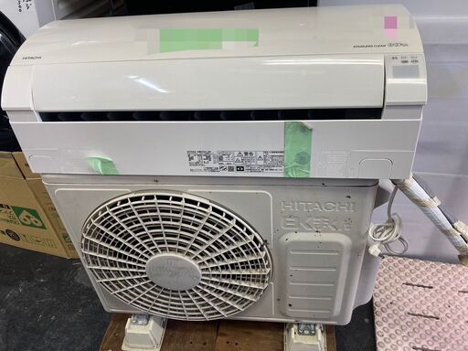☆中古￥20,800！HITACHI　8畳用2.5kwルームエアコン　家電　2019年製　RAS-HM25H(W)型　【BF023】