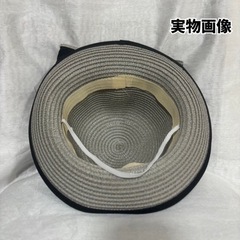 【新品未使用】麦わら帽子　リボン　ストローハットの画像