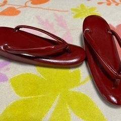 赤　草履　靴底 22cm