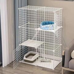 キャット　猫　三段 ペットケージ キャット　ゲージ　家　小屋　ネコ　犬