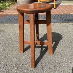 丸椅子　チェア　フラワースタンド　スツール　木製　中古品の画像