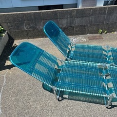 レジャー用リクライニングチェアベッド2脚まとめての画像