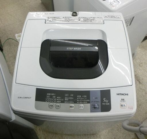 ② 洗濯機 5.0㎏ 2016年製 日立 NW-5WR 柔軟剤のニオイあり ピュアホワイト 単身 一人暮らし 5Kg HITACHI札