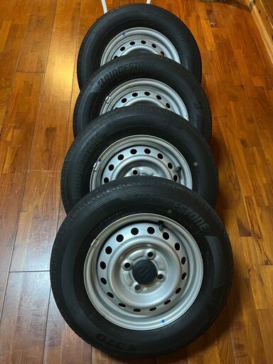 スズキエブリィDA17Vの純正ホイール、タイヤ4本セット（中古車外し）