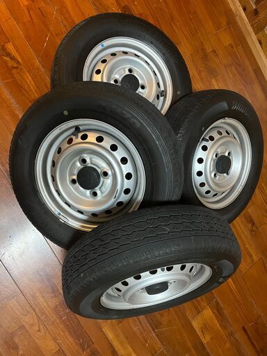 スズキエブリィDA17Vの純正ホイール、タイヤ4本セット（中古車外し）