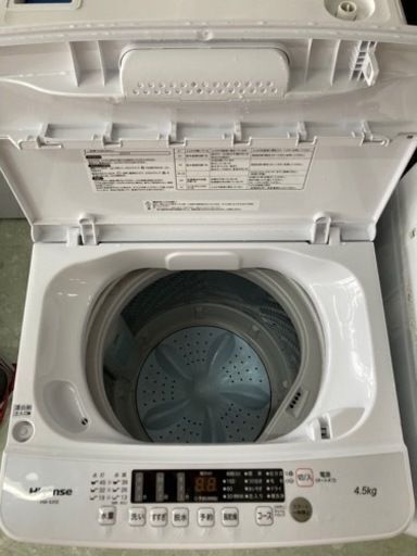 ハイセンス 4.5キロ洗濯機 HW-K45E リサイクルショップ宮崎屋 住吉店 24.6.5ｋ