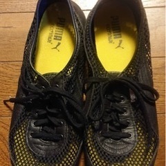 プーマ PUMA スニーカー シューズ メッシュ 25cm ブラックの画像