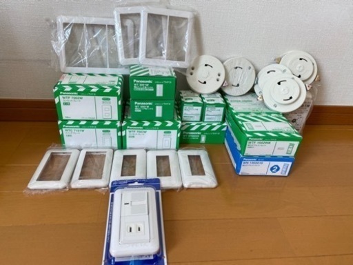 Panasonic スイッチ各種　コンセント各種　引掛露出ローゼット　Fケーブル2芯×約8m