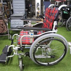 【中古】車イス　自走式　カワムラ　タイヤ新品交換済み　（赤）の画像