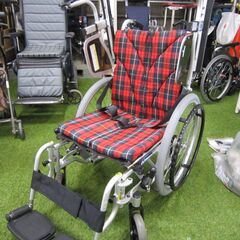 【中古】車イス　自走式　カワムラ　タイヤ新品交換済み　（赤）の画像