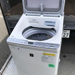 NO185 福岡市内配送設置無料 シャープ SHARP 縦型洗濯乾燥機 洗濯8.0kg