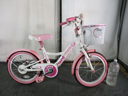 Ｄ559　★8800円★整備済み 中古子供自転車 【白ｘピンク　16インチ 】