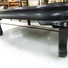 現状品 螺鈿細工 座卓 テーブル 幅135×奥行80×高さ36cm ブラック 黒 伝統工芸 レトロ 座敷机 ローテーブル 家具 苫小牧西店の画像