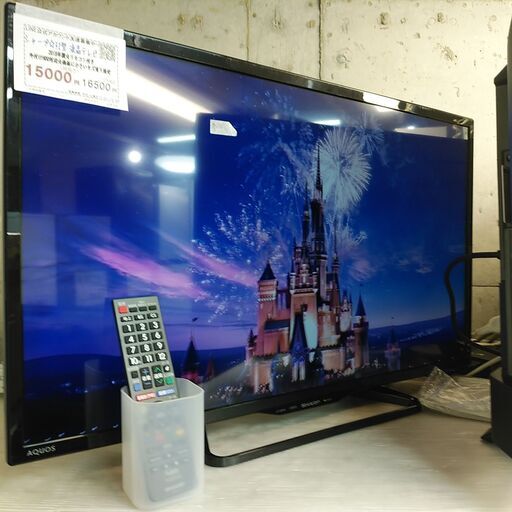 3か月間保証☆配達有り！15000円(税別）シャープ 32型 液晶テレビ リモコン付 外付けHDD対応 2018年製