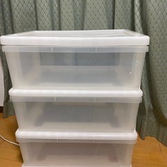 プラスチック　3段衣装ケース