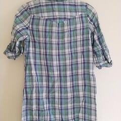 OlD NAVY(オールドネイビー)七分袖チェックシャツワンピース XSサイズの画像