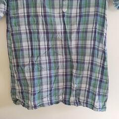 OlD NAVY(オールドネイビー)七分袖チェックシャツワンピース XSサイズの画像