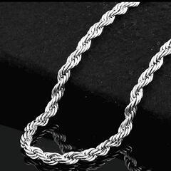 j→→→m40-1★銀の鎖ツイストヘビーパンク太編みプラチナ仕上925シルバーブレスレット誕生日プレゼント旅行夏海連休ギフト国内発送の画像