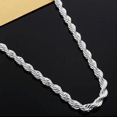 j→→→m40-1★銀の鎖ツイストヘビーパンク太編みプラチナ仕上925シルバーブレスレット誕生日プレゼント旅行夏海連休ギフト国内発送の画像