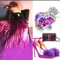 j→→→m40-1★紫水晶ハート薔薇アメジスト ダイヤプラチナ仕上925シルバーネックレス 誕生日プレゼント旅行夏海連休ギフトの画像