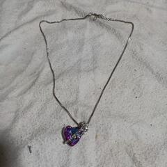j→→→m40-1★紫水晶ハート薔薇アメジスト ダイヤプラチナ仕上925シルバーネックレス 誕生日プレゼント旅行夏海連休ギフトの画像