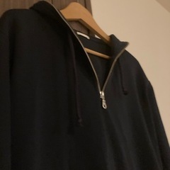 GU フード付きスウェット S ネイビーの画像