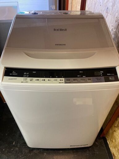 ☆中古￥8,800！【目玉商品！】HITACHI　8.0kg洗濯機　家電　2017年製　BW-V80AE4型　幅61㎝ｘ奥行61㎝ｘ高さ100㎝　【BF029】