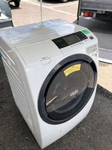 北九州市内配送無料　保証付き 日立 HITACHI ビッグドラム ななめ型ドラム式洗濯乾燥機（10.0kg） 左開き ホワイト BD-S3800L W