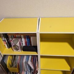 【無料】黄色カラーボックス×2個の画像