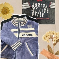 90 子供服★ロングTシャツ+上着 2点セット★