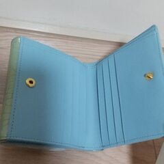 未使用品　コシノヒロコ　折り財布　水色の画像