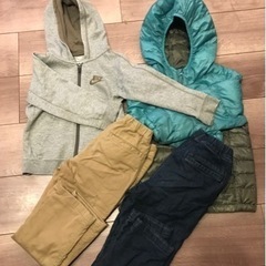 110　ユニクロダウン、裏起毛パンツ、ナイキパーカー