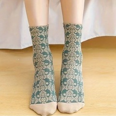 新品5足セット◆レトロ立体刺繍高級オシャレ靴下の画像